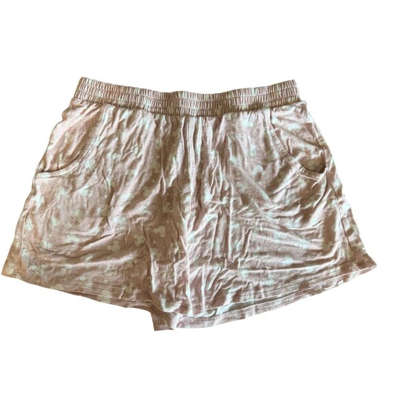 Disney Soft Blush Mickey Mouse Print Lounge Set Rayon Spandex Sleepwear - Picture 5 of 10